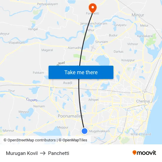 Murugan Kovil to Panchetti map