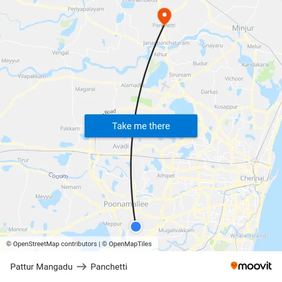 Pattur Mangadu to Panchetti map