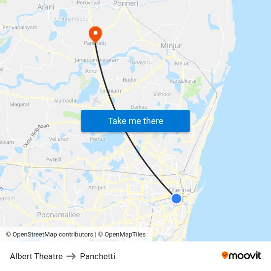 Albert Theatre to Panchetti map