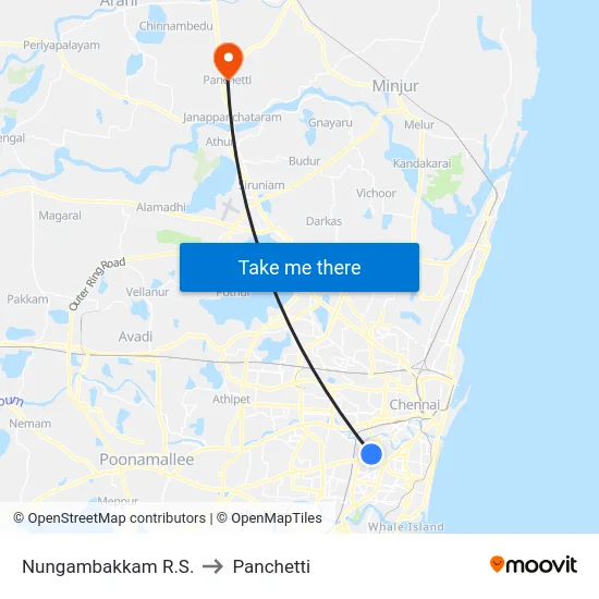 Nungambakkam R.S. to Panchetti map