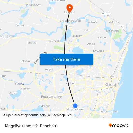 Mugalivakkam to Panchetti map