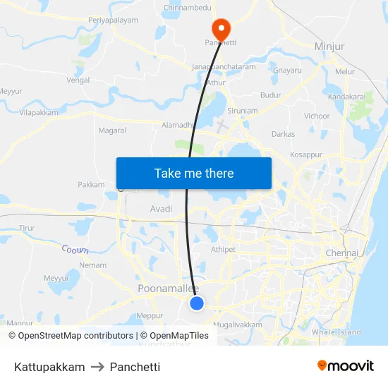 Kattupakkam to Panchetti map