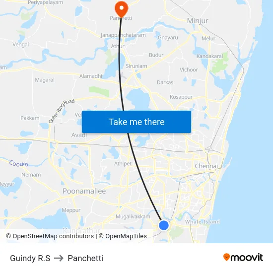 Guindy R.S to Panchetti map