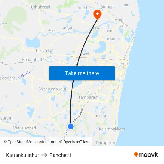 Kattankulathur to Panchetti map