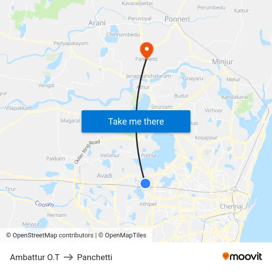 Ambattur O.T to Panchetti map