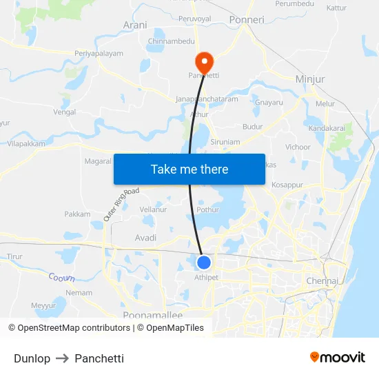 Dunlop to Panchetti map