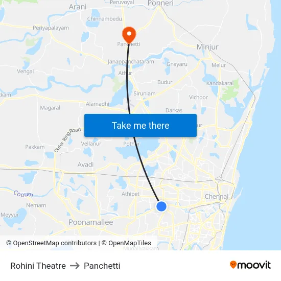 Rohini Theatre to Panchetti map