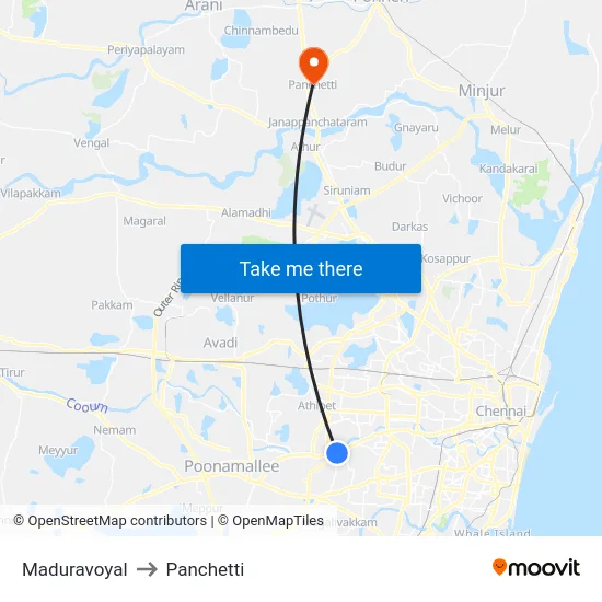 Maduravoyal to Panchetti map