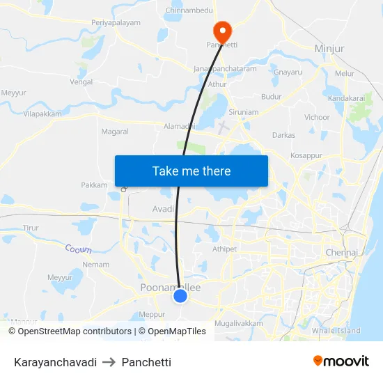 Karayanchavadi to Panchetti map