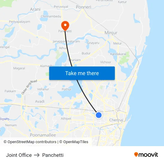 Joint Office to Panchetti map