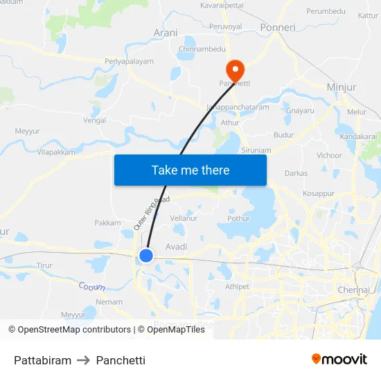 Pattabiram to Panchetti map