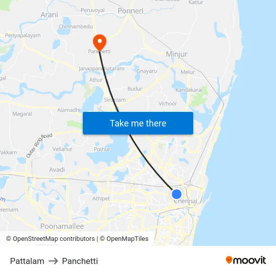 Pattalam to Panchetti map