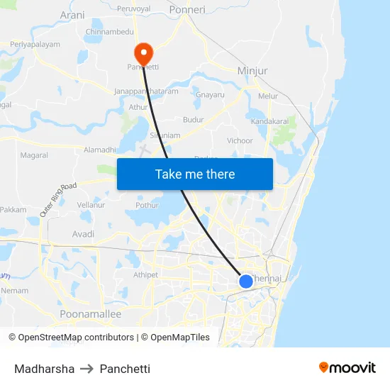 Madharsha to Panchetti map