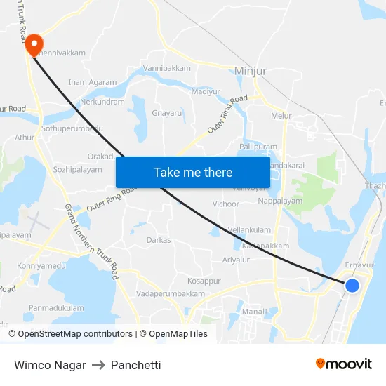 Wimco Nagar to Panchetti map