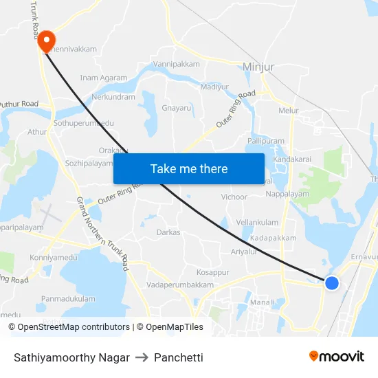 Sathiyamoorthy Nagar to Panchetti map