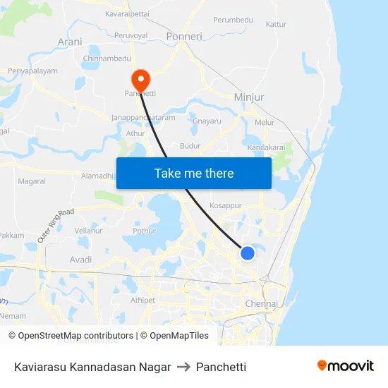 Kaviarasu Kannadasan Nagar to Panchetti map