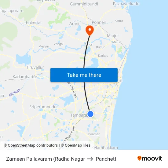 Zameen Pallavaram (Radha Nagar to Panchetti map