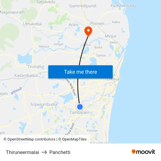 Thiruneermalai to Panchetti map