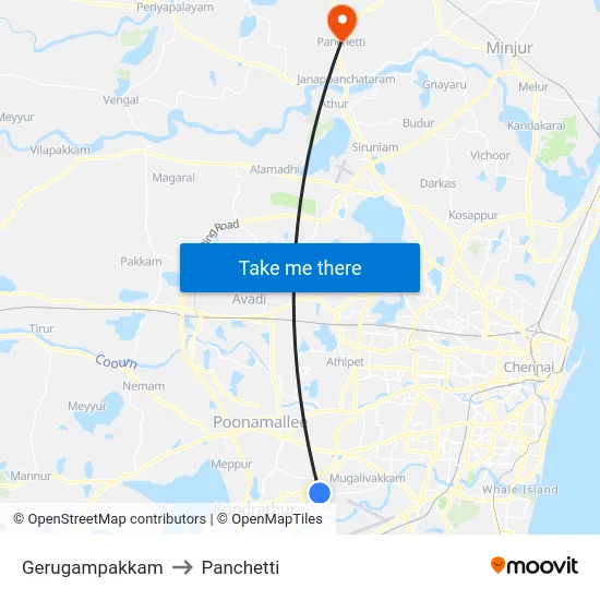 Gerugampakkam to Panchetti map