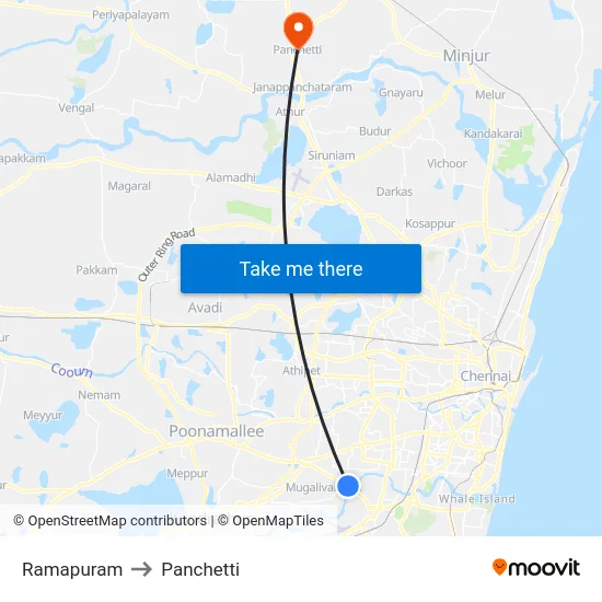Ramapuram to Panchetti map