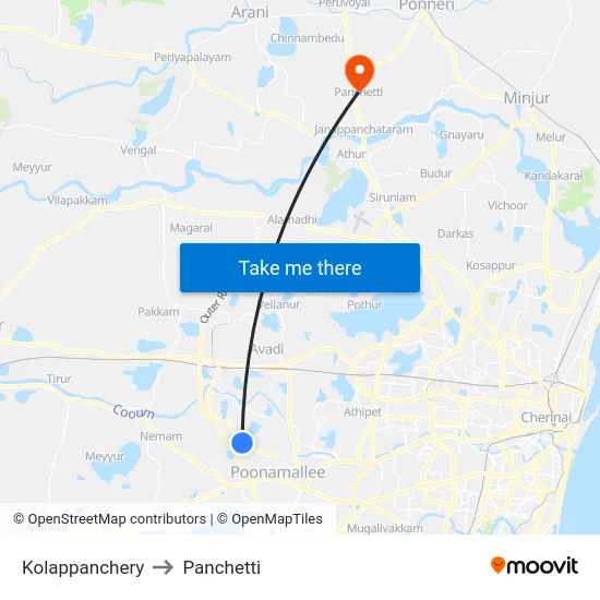Kolappanchery to Panchetti map