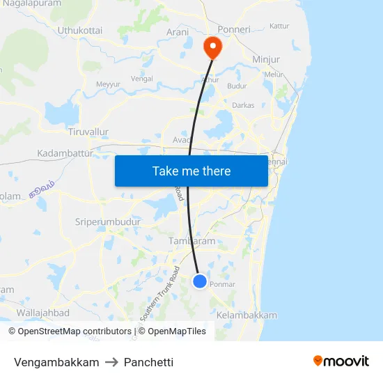 Vengambakkam to Panchetti map