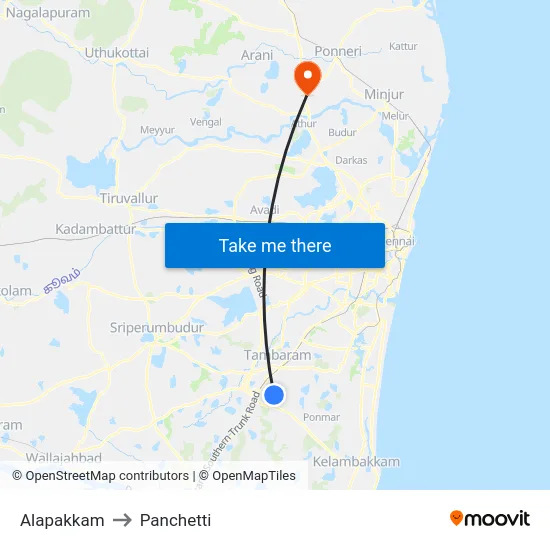 Alapakkam to Panchetti map