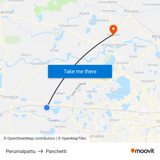 Perumalpattu to Panchetti map