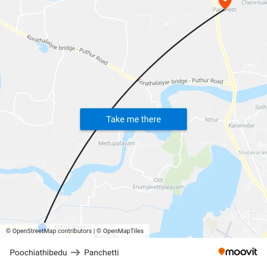 Poochiathibedu to Panchetti map