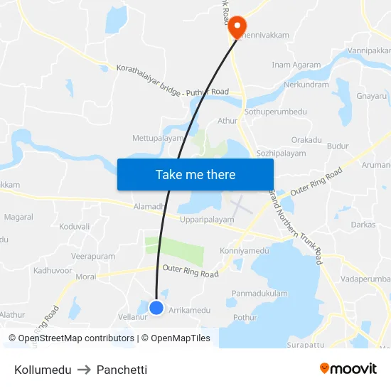 Kollumedu to Panchetti map