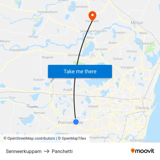 Senneerkuppam to Panchetti map