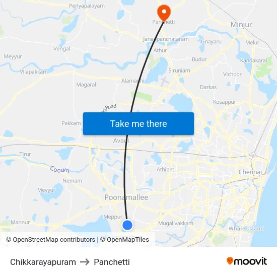 Chikkarayapuram to Panchetti map