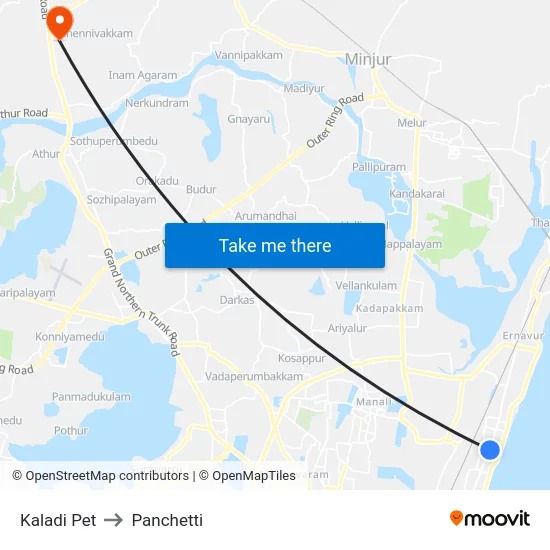 Kaladi Pet to Panchetti map