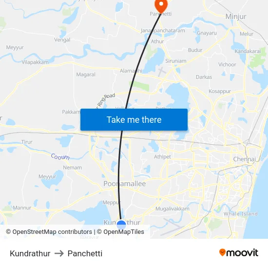 Kundrathur to Panchetti map