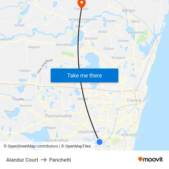 Alandur Court to Panchetti map