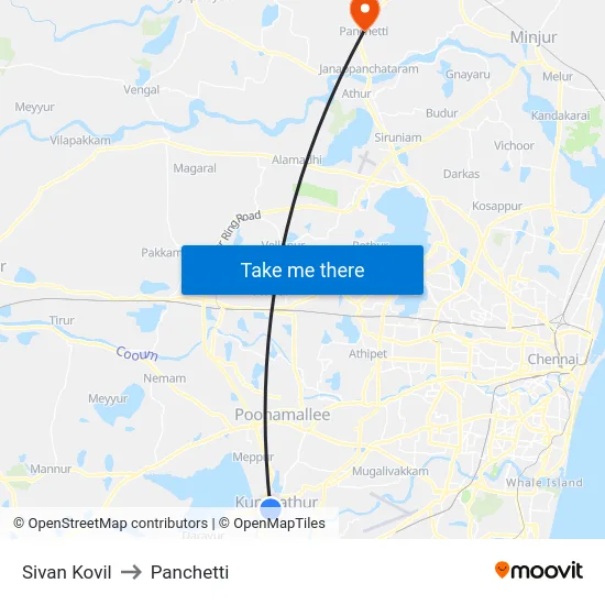 Sivan Kovil to Panchetti map