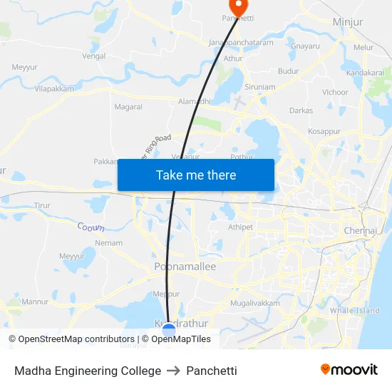 Madha Engineering College to Panchetti map