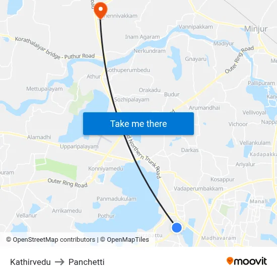 Kathirvedu to Panchetti map