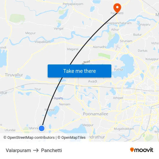 Valarpuram to Panchetti map