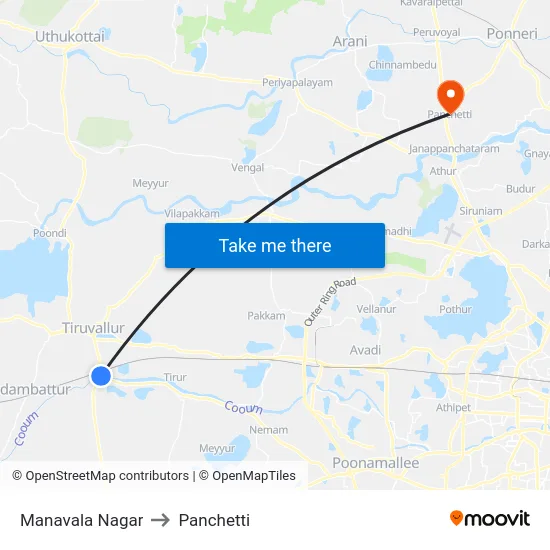 Manavala Nagar to Panchetti map
