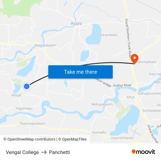 Vengal College to Panchetti map