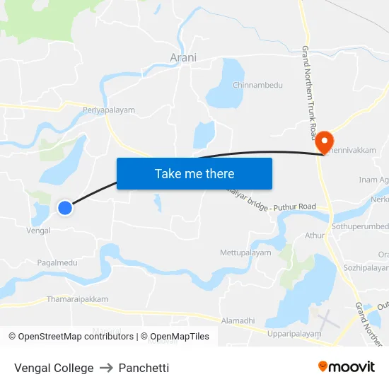 Vengal College to Panchetti map