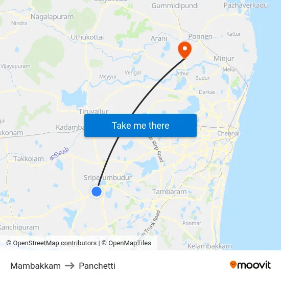 Mambakkam to Panchetti map