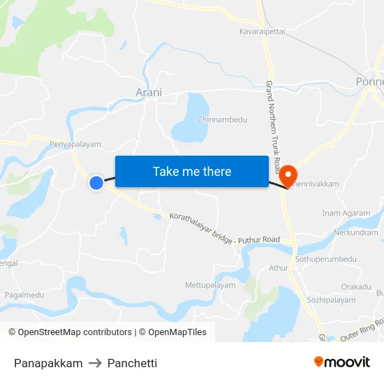 Panapakkam to Panchetti map