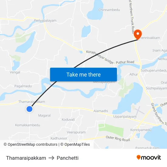 Thamaraipakkam to Panchetti map