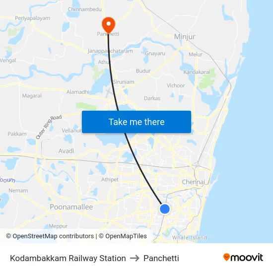 Kodambakkam Railway Station to Panchetti map
