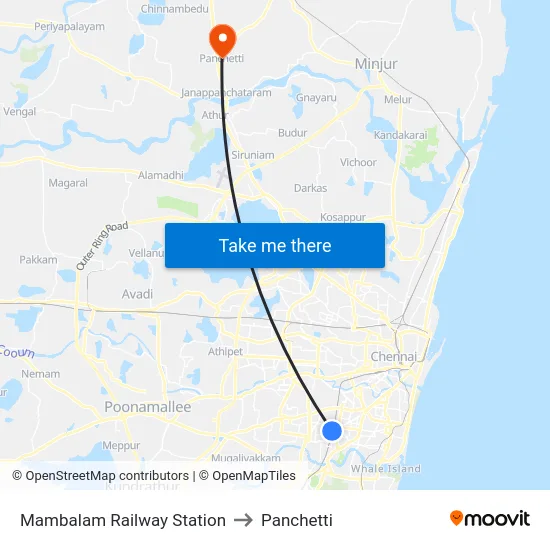 Mambalam Railway Station to Panchetti map