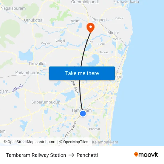 Tambaram Railway Station to Panchetti map