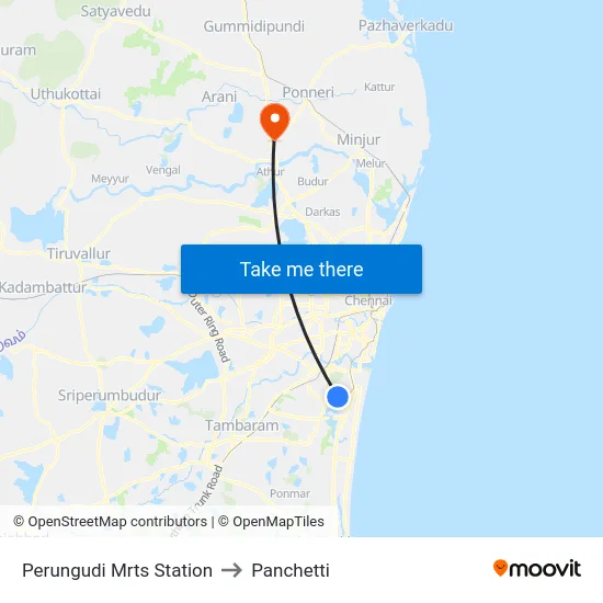 Perungudi Mrts Station to Panchetti map