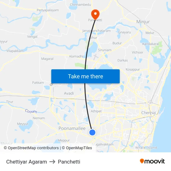 Chettiyar Agaram to Panchetti map